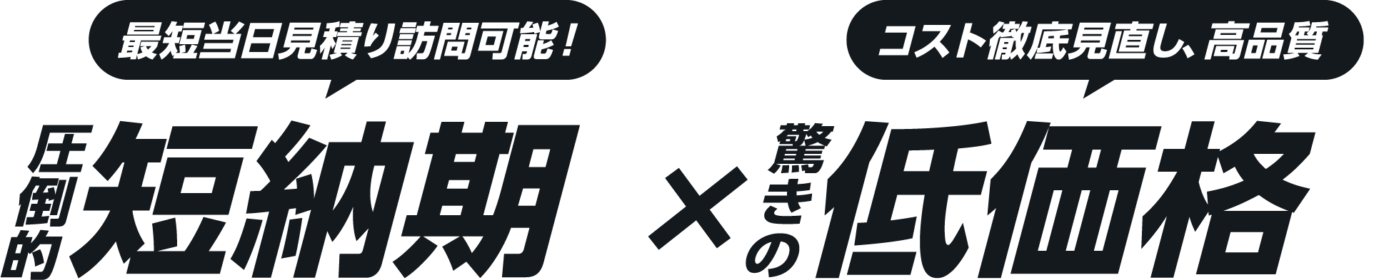 圧倒的短納期×驚きの低価格